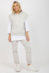 3/4 sleeves sweatshirt and pants set