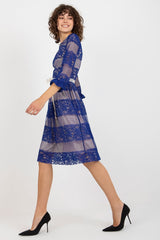 3/4 sleeves lace evening dress