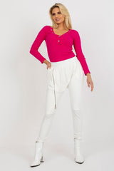 High waist elastic waistband sweatpants