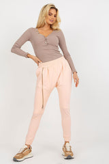 High waist elastic waistband sweatpants