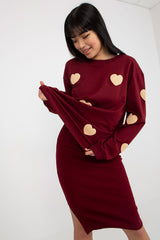 Long sleeves loose cut sweatshirt skirt set