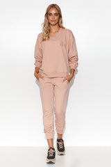 Women's lightweight knit fabric sweatshirt set