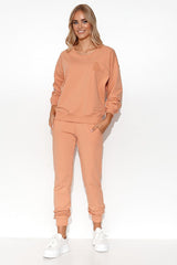 Women's lightweight knit fabric sweatshirt set