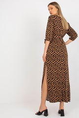 3/4 sleeves slit long daydress