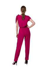 Unique jumpsuit with binding on one shoulder
