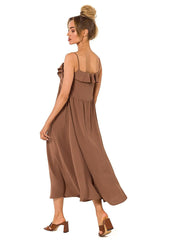 Loose cut midi daydress with thin straps