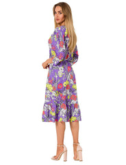 Summer midi length dress with ruffle