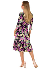 Summer midi length dress with ruffle