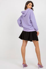 Long sleeves sweatshirt with hood and skirt set