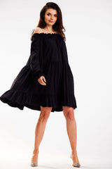 Spanish  long sleeves airy girly A-line dress