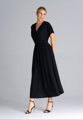 Short drooping sleeves maxi daydress