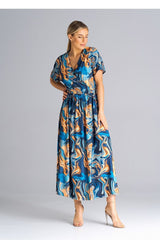 Short drooping sleeves maxi daydress