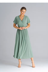 Short drooping sleeves maxi daydress