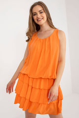 Sleeveless lined ruffles summer dress