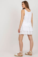 Sleeveless lined ruffles summer dress