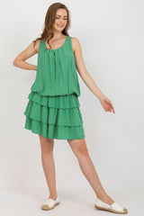 Sleeveless lined ruffles summer dress