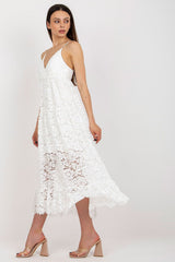 Lace lined dress with adjustable straps