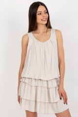 Sleeveless lined ruffles summer dress