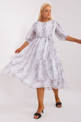 Plus size dress with 3/4 sleeves