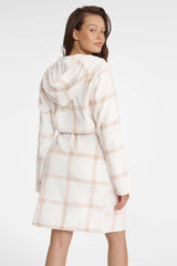 Long sleeves printed fabric bathrobe