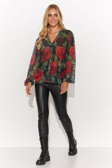 Women's mesh blouse with a loose cut