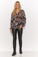 Women's mesh blouse with a loose cut