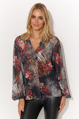 Women's mesh blouse with a loose cut