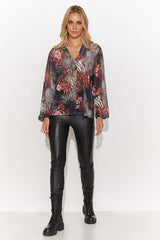 Women's mesh blouse with a loose cut