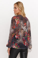 Women's mesh blouse with a loose cut