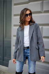 Long sleeves loose cut jacket