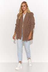 Long sleeves decorative tassels cardigan