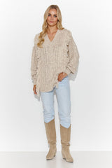 Stylish striking plaid weave sweater