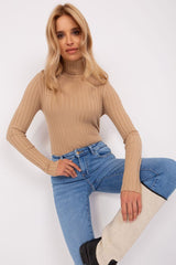 Classic cut with a ribbed fabric sweater