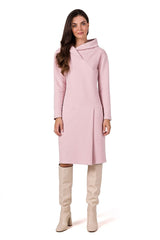 Long sleeves high collar midi day dress