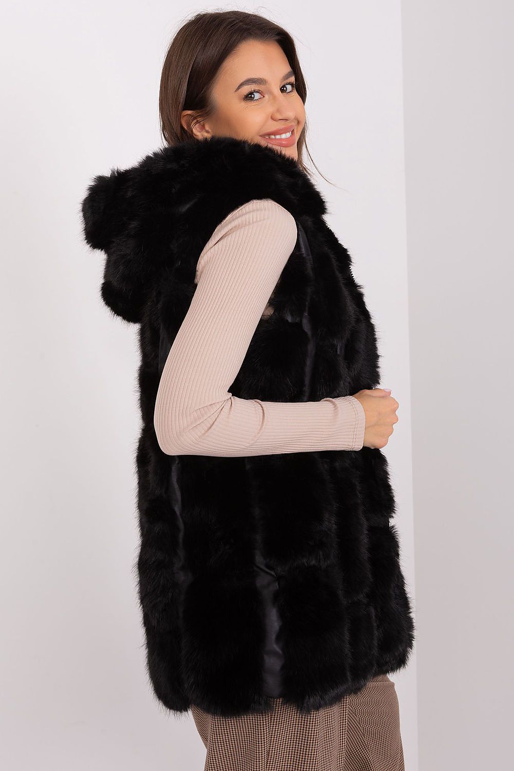 AT Hooded Fur Vest Secondary image