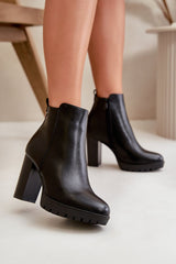 High heel eco leather boots