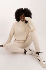 Long turtleneck sweater and pants set