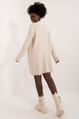 Mini knitted dress with a turtleneck