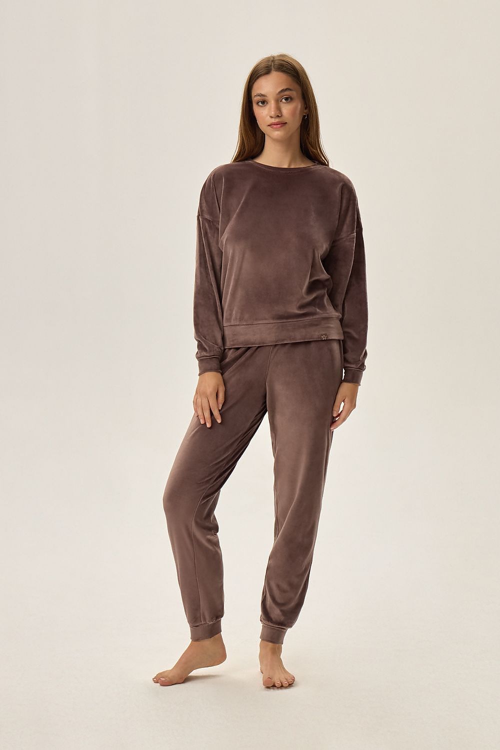 Long sleeves velvet tracksuit set