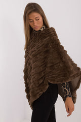 Loose cut varied fabric texture poncho