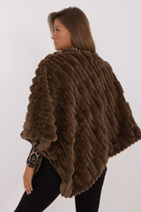 Loose cut varied fabric texture poncho