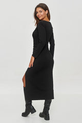 Elegant fitted long sleeves day dress