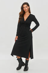 Long sleeves fitted top sweatshirt daydress