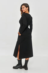 Long sleeves fitted top sweatshirt daydress