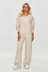 Loose hoodie and wide pants tracksuit set