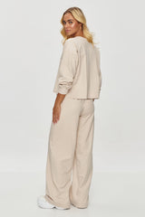 Loose hoodie and wide pants tracksuit set