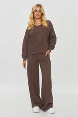 Loose hoodie and wide pants tracksuit set