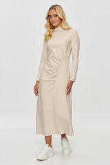 Elegant long sleeves pleated daydress