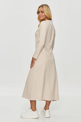 Elegant long sleeves pleated daydress