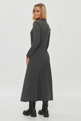 Elegant long sleeves pleated daydress